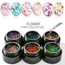 5ML乾花凝膠指甲油自然花仙子系列紫色半永久性浸泡UV指甲凝膠繪畫美甲 - 杏色 - 查看 4