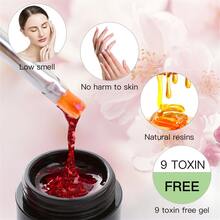 5ML乾花凝膠指甲油自然花仙子系列紫色半永久性浸泡UV指甲凝膠繪畫美甲 - 杏色 - 查看 6