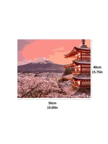 DIY數字油畫不附框架,山水手繪充滿顏色,8入組 - 彩色 - 查看 7