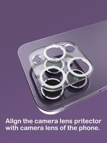 1片銀色閃粉一體式3D鏡頭保護貼膜 - 銀色 - 查看 2