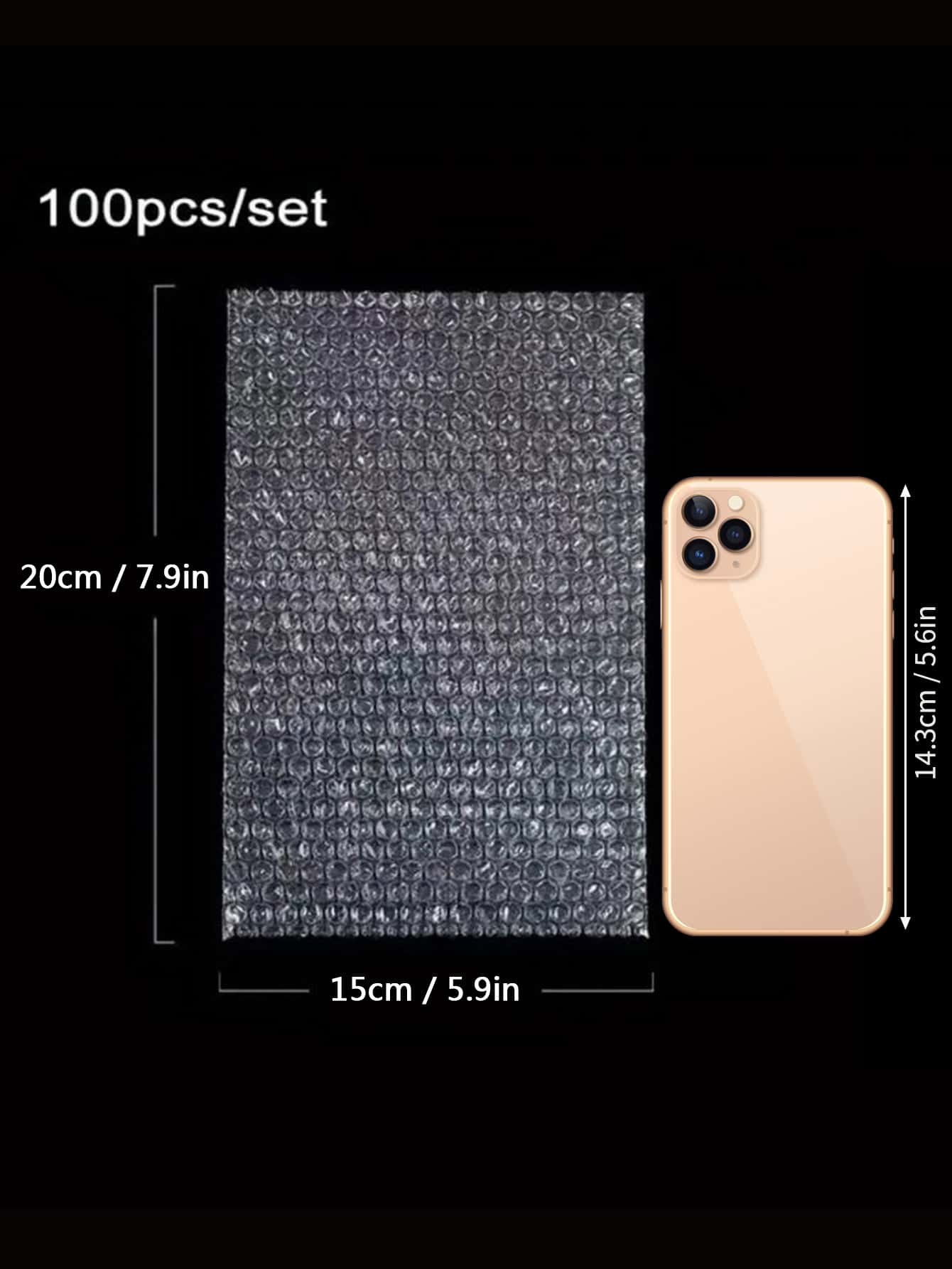 100 Cái/gói 15*20 Cm Túi Bong Bóng Trong Suốt Chống Sốc Cho Chuyển Phát Nhanh, bọt Nhựa Bong Bóng Bọc Thảm - Trong sáng - Xem 1