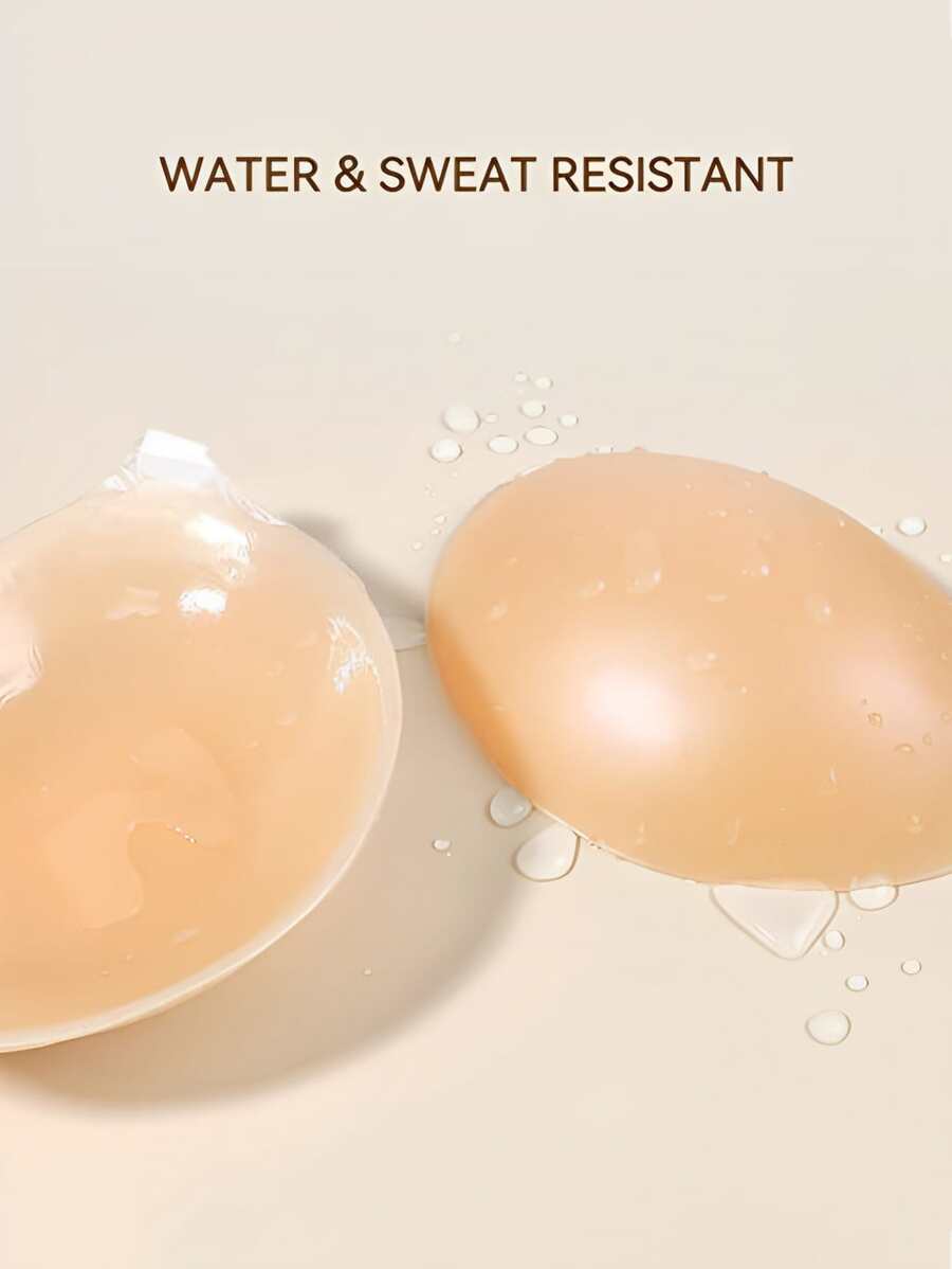 1 Pair Self Adhesive Strapless Bra - Khaki - View 1