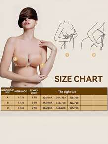 1 Pair Self Adhesive Strapless Bra - Khaki - View 6