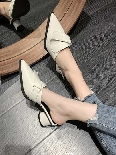 New Summer Fashionable Casual High Heels Women's Sandals With Pointed Toe And Chunky Heel