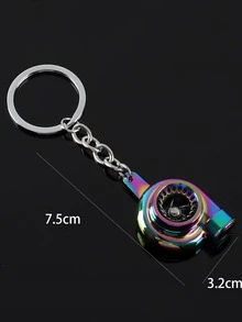 渦輪增壓器引擎形狀鑰匙圈腰懸掛鑰匙圈帶鏈子 - 彩色 - 查看 3