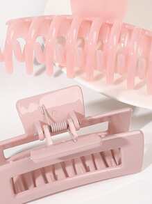 Set de 4 pinzas para el cabello de flores cuadradas con combinación de brillo y mate en color rosa, elegantes y casuales, accesorios para el cabello de mujer para el Día de San Valentín, la escuela, la universidad, el otoño, el invierno y las vacaciones - Multicolor - Ver 2