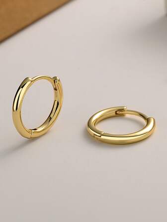 1入組極簡風格圓形形狀耳環