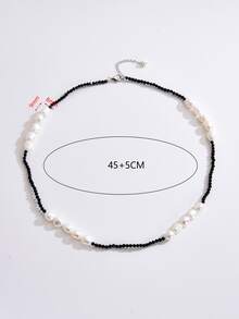 1入組925純銀和自然人工培養淡水珍珠優雅女士頸鏈