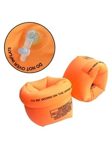 1對成人兒童游泳膀子浮環，氣墊漂浮膀袖游泳圈，PVC充氣臂圈 - 橘色 - 查看 6