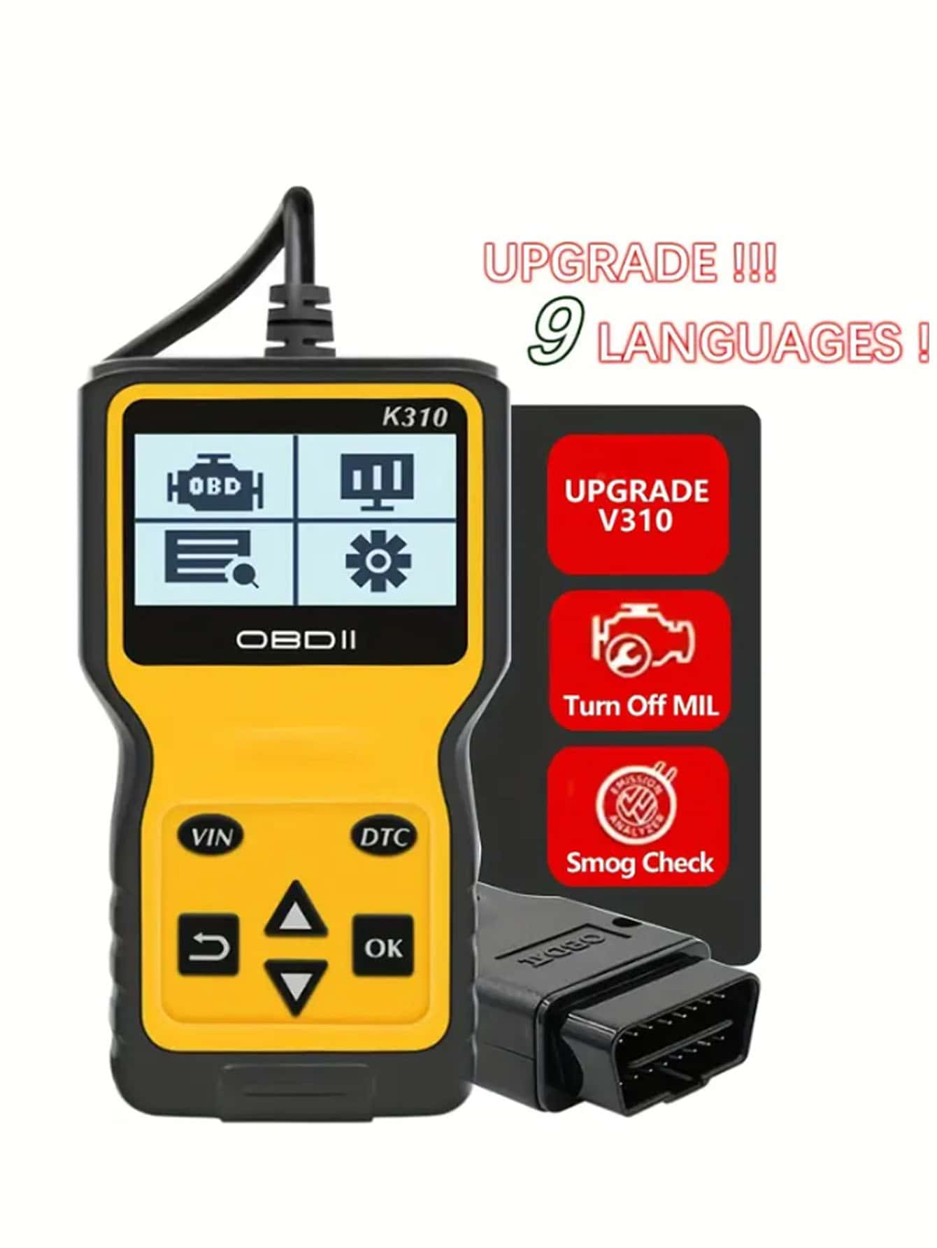 Upgrade V310 Car OBD2 Scanner Diagnose Engine Faults & Read Codes for