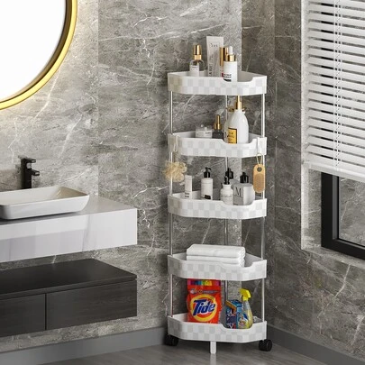 1入組白色浴室收納架