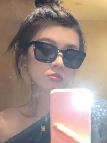 Sunglasses Shades With High-End Texture Ins For A Vintage Look(With Glasses Case) Beach Accessories For Women Sun Glasses Sunglasses Shades Fashionable Shade Elegant Outfit Family Outings Travel Vacation Holiday For Summer Beach Vacation,Outdoor,Travel