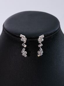 1 set europeo y americano de moda elegante con diamante de imitación Collar con Set pendiente , Joyas nupciales Mujer boda Accesorios