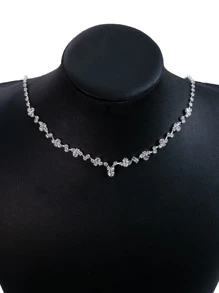 1 set europeo y americano de moda elegante con diamante de imitación Collar con Set pendiente , Joyas nupciales Mujer boda Accesorios