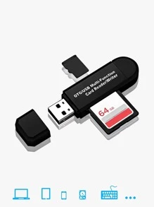 1入組USB2.0讀卡器 - 黑色 - 查看 4