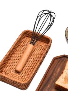 1入組手動打蛋器家用混合棒雞蛋奶油攪拌器廚房烘焙工具黑色