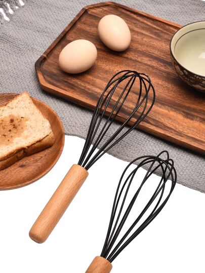 1入組手動打蛋器家用混合棒雞蛋奶油攪拌器廚房烘焙工具黑色