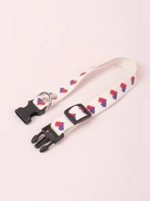 1pc Jacquard Soft Pet Collar With Heart Pattern, Suitable For Small Cats And Dogs (Not For Large Dogs)