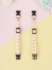 1入柔軟提花織寵物項圈，帶有心形圖案，適用於小型貓狗（不適合大型犬）