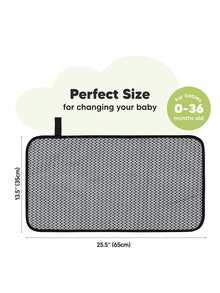 便攜式尿布更換墊 - 防水可折疊嬰兒更換墊 - 旅行尿布更換墊 - 嬰兒輕便更換墊 - 嬰兒換尿布台 - 可機洗 - 黑色 - 查看 2