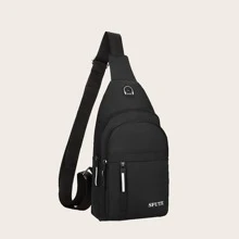 Túi đeo chéo họa tiết chữ cái cho bé trai - màu đen - Xem 8