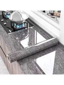 防水大理石自黏式接觸紙櫥櫃牆貼家具裝飾乙烯基自黏式牆紙 - 灰色 - 查看 2