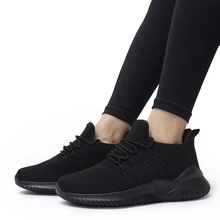 Womens Sneakers Tennis Shoes - Comfort Lightweight Non Slip Athletic Shoes for Gym Running Work Casual - 全黑 - 查看 6