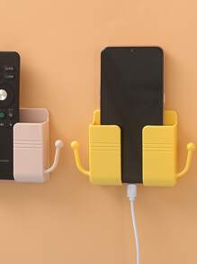 壁掛式收納架子適用於手機,遙控,電視和空調控制器,床側牆充電支架帶鉤,收納架 - 藏蓝色 - 查看 2