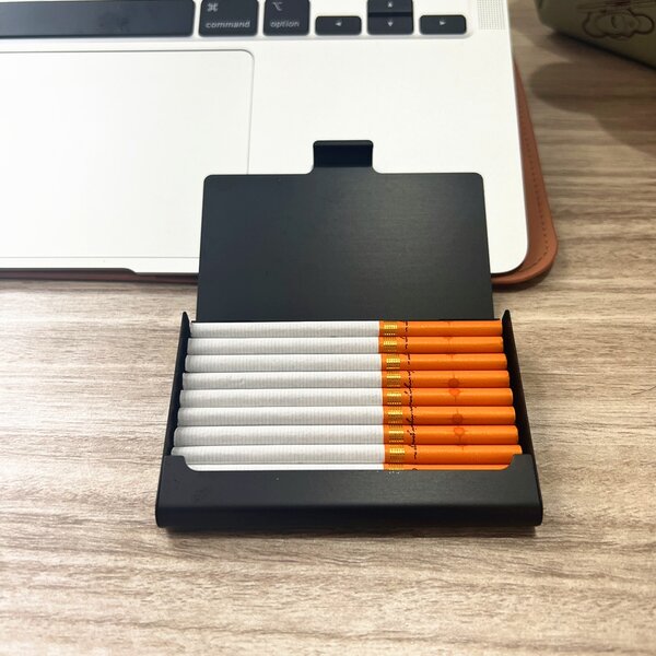 1pc Metallic Cigarette & Business Card Storage Box