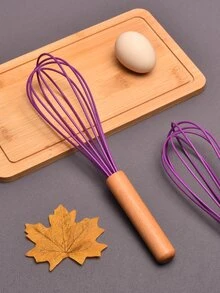 1入組家庭手動打蛋器紫色奶油手動攪拌器打蛋器打蛋器棒烘焙工具 - 紫色 - 查看 2