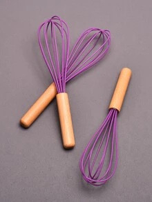 1入組家庭手動打蛋器紫色奶油手動攪拌器打蛋器打蛋器棒烘焙工具 - 紫色 - 查看 4