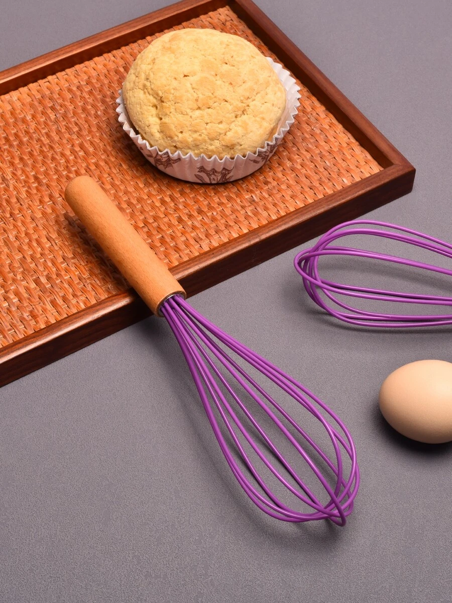 1入組家庭手動打蛋器紫色奶油手動攪拌器打蛋器打蛋器棒烘焙工具 - 紫色 - 查看 1