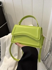 Geantă de mână cu clapetă retro minimalistă, la modă, solidă