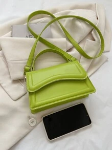 Geantă de mână cu clapetă retro minimalistă, la modă, solidă