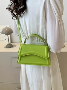 Geantă de mână cu clapetă retro minimalistă, la modă, solidă