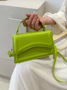 Geantă de mână cu clapetă retro minimalistă, la modă, solidă