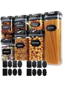 20入組貼紙+白色筆,防水標籤貼紙適用於收納盒,自黏式標籤貼紙 - 黑色 - 查看 2