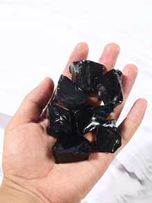 1pc/100g Natural Black Obsidian Crystal Rocks Raw Stones For Tumbling, Black Obsidian Crystals Bulk Rough Gemstone For Jewelry Making, Healing, Meditation, Sculpture Best Gifts - Black - View 9