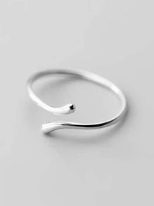 1 Máy Tính Thời Trang S925 Bạc Đơn Giản Và Nhẹ Nhàng Phong Cách Bóng Thiết Kế Đường Mở Kết Thúc Có Thể Điều Chỉnh Cho Nữ Trang Sức quà Tặng - Bạc - Xem 3