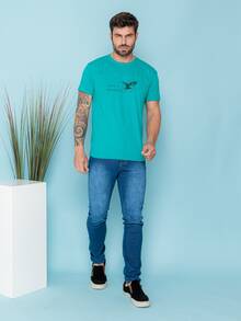 Men T-Shirts - Màu xanh ngọc - Xem 3