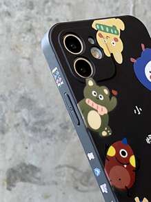 Funda para móvil con estampado de monstruo de dibujos animados - Negro - Ver 2
