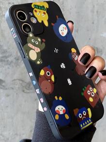 Funda para móvil con estampado de monstruo de dibujos animados - Negro - Ver 3