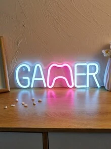 CHI-BUY 1 Game Thủ Led Neon Ký Sử Dụng Nguồn Điện USB Treo Tường Dấu Hiệu Neon Cho Phòng Ngủ Nhà Phòng Game Trang Trí Tiệc - Màu xanh nhạt - Xem 1