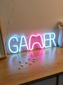 CHI-BUY 1 Game Thủ Led Neon Ký Sử Dụng Nguồn Điện USB Treo Tường Dấu Hiệu Neon Cho Phòng Ngủ Nhà Phòng Game Trang Trí Tiệc - Màu xanh nhạt - Xem 5