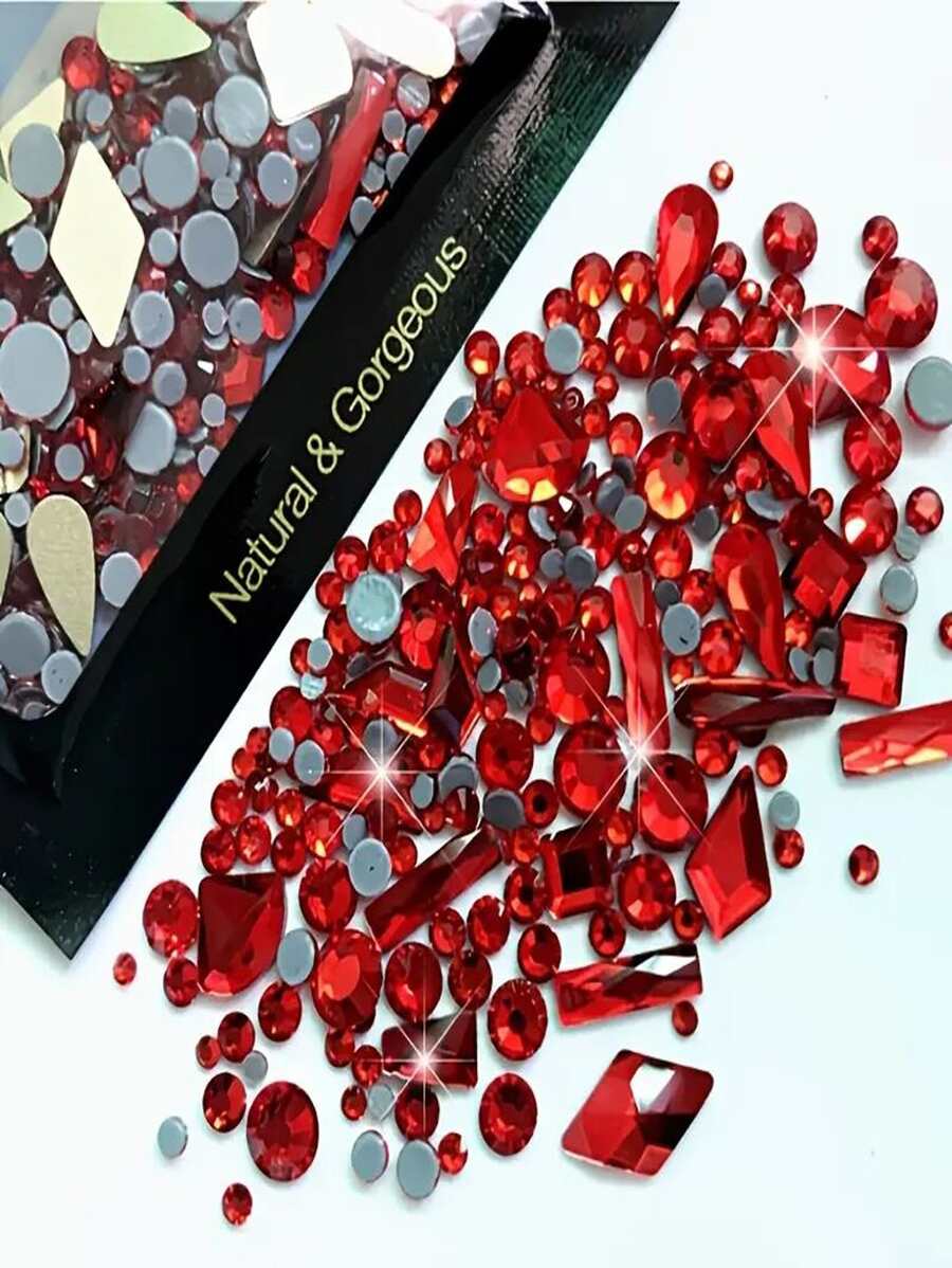 150 peças Strass Redondo Flatback mais 20 peças Strass para Unhas Grandes e Pretos em Formatos Variados, Decorativos de Unha DIY, Pedras Decorativas de Unha, Materiais para Unhas.