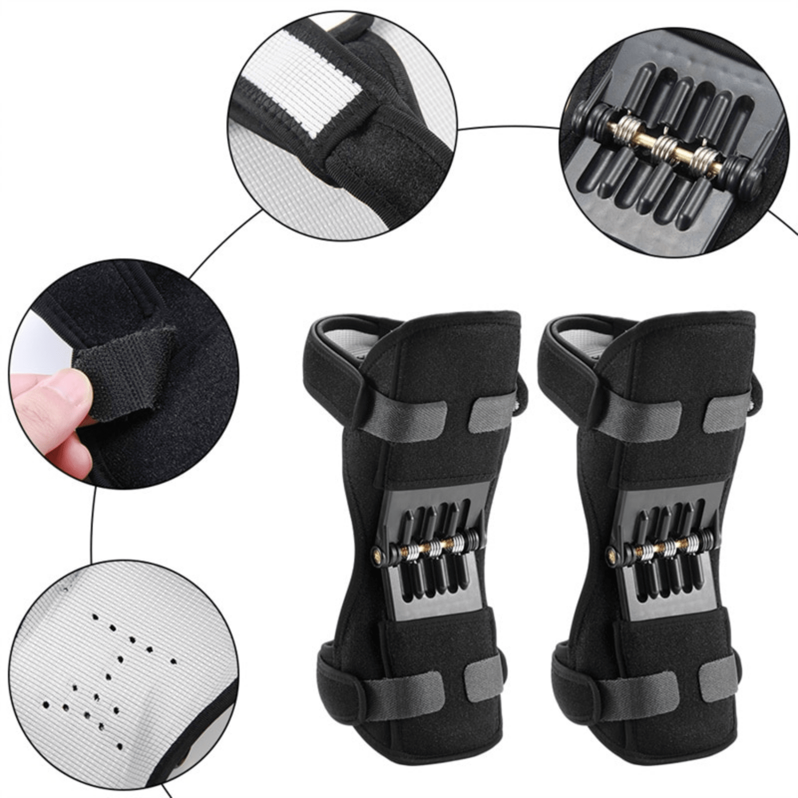 1pc Knee Booster Brace Joint Support Spring Stabilizer Pad Power Lift