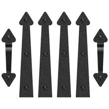 One piece Magnetic Garage Door Sticker Fake Hardware Accessories Fake Hinge Handle Decorative Kit 4pcs Hinge+2pcs Handle - Black - View 1