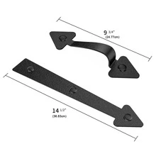 One piece Magnetic Garage Door Sticker Fake Hardware Accessories Fake Hinge Handle Decorative Kit 4pcs Hinge+2pcs Handle - Black - View 4