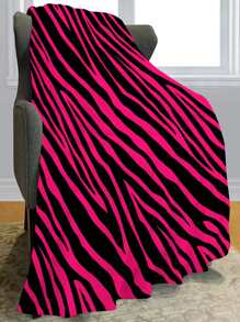 Rosa och svart zebratryckt flanellfilt, supermjukt och varmt, lämpligt för flickor och pojkar - Multifärgad - Visa 2