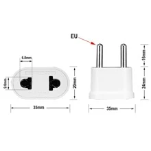 1 pieza ABS Enchufe UE Adaptador , moderno Enchufe Adaptador para viajar - Blanco - Ver 4
